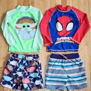 3T Toddler swim shorts and rashguards